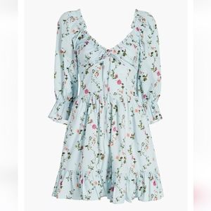 Hill House Mini Dress in Light Blue Floral